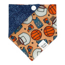 Basketball Game Ball NBA All Star March Madness - Pet dog cat snap on reversible pet bandana accessories