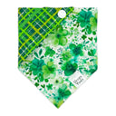 Green Watercolor Flower Floral - Pet dog cat snap on reversible pet bandana accessories