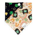 St Patricks Day Rainbow Pot of Gold - Pet dog cat snap on reversible pet bandana accessories