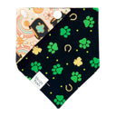 St Patricks Day Rainbow Pot of Gold - Pet dog cat snap on reversible pet bandana accessories