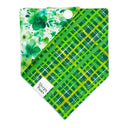 Green Watercolor Flower Floral - Pet dog cat snap on reversible pet bandana accessories