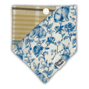 Bunny Floral Blue - Pet dog cat snap on reversible pet bandana accessories