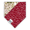 Red Strawberry on Vines - Pet dog cat snap on reversible pet bandana accessories