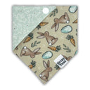 Neutral Easter Bunnies Eggs Carrots - Pet dog cat snap on reversible pet bandana accessories