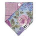 Purple Garden Roses - Pet dog cat snap on reversible pet bandana accessories