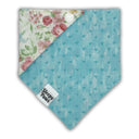 Pink Rosy Floral Flower - Pet dog cat snap on reversible pet bandana accessories