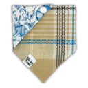 Bunny Floral Blue - Pet dog cat snap on reversible pet bandana accessories