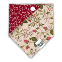 Red Strawberry on Vines - Pet dog cat snap on reversible pet bandana accessories