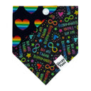 Rainbow Infinity Heart for Autism Acceptance Think Differently - @dexter_and_milo - Pet dog cat snap on reversible pet bandana accessories