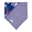 Periwinkle Spring Flowers Floral - Pet dog cat snap on reversible pet bandana accessories