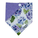 Purple Periwinkle Hydrangea Floral Flowers - Pet dog cat snap on reversible pet bandana accessories
