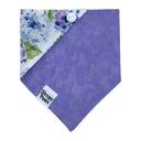 Purple Periwinkle Hydrangea Floral Flowers - Pet dog cat snap on reversible pet bandana accessories