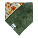 Tangerine Spring Bee Floral Flowers - Pet dog cat snap on reversible pet bandana accessories
