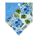 Blue Hydrangea - Pet dog cat snap on reversible pet bandana accessories