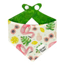 Flamingo Floatie Pool Party - Pet dog cat snap on reversible pet bandana accessories