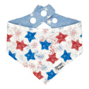 Star Spangled Sparklers - Pet dog cat snap on reversible pet bandana accessories