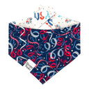 Party in the USA - summer fireworks - Pet dog cat snap on reversible pet bandana accessories