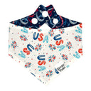 Party in the USA - summer fireworks - Pet dog cat snap on reversible pet bandana accessories