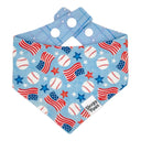 Take Me Out to The Ball Game - american baseball - Pet dog cat snap on reversible pet bandana accessories