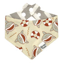 Totally Jaws-ome - boho sharks - Pet dog cat snap on reversible pet bandana accessories