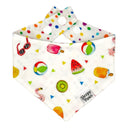 Colors of Summer - watermelon beach ball popsicle - Pet dog cat snap on reversible pet bandana accessories