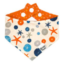 Seaside treasures - starfish shells - Pet dog cat snap on reversible pet bandana accessories