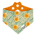 Summer sunshine waves - boho sunshine and ocean - Pet dog cat snap on reversible pet bandana accessories