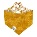 Amber Woods - crunchy orange floral flowers sprout bloom in mushroom meadow - Pet dog cat snap on reversible pet bandana accessories