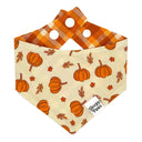 Petals in the Patch - beige seasonal spice pumpkin patch floral flowers - Pet dog cat snap on reversible pet bandana accessories