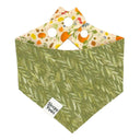Pumpkin Patchwalk - cottagecore woodlands forest pumpkin ferns - Pet dog cat snap on reversible pet bandana accessories