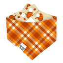 Petals in the Patch - beige seasonal spice pumpkin patch floral flowers - Pet dog cat snap on reversible pet bandana accessories