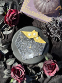 Midnight Mystic Garden - mysterious floral flower leaves - Pet dog cat snap on reversible pet bandana accessories