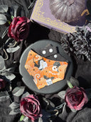 Pumpkin Patch Party - skeleton ghost black cat in pumpkin patch - Pet dog cat snap on reversible pet bandana accessories