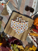 Autumn Strolls - fall leaves acorn paw print- Pet dog cat snap on reversible pet bandana accessories