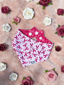 Love & Hope - Breast Cancer Awareness donation - Pet dog cat snap on reversible pet bandana accessories