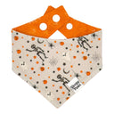 Boo Crew - minimal skeleton ghost pumpkin - Pet dog cat snap on reversible pet bandana accessories