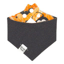 Pumpkin Patch Party - skeleton ghost black cat in pumpkin patch - Pet dog cat snap on reversible pet bandana accessories