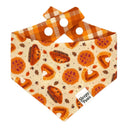 Slice of Fall - whipped cream on fall pumpkin pie - Pet dog cat snap on reversible pet bandana accessories