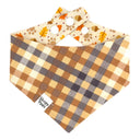 Autumn Strolls - fall leaves acorn paw print- Pet dog cat snap on reversible pet bandana accessories