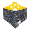 Midnight Mystic Garden - mysterious floral flower leaves - Pet dog cat snap on reversible pet bandana accessories