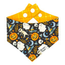 Monster Mash - ghost witch hat mummies floral flowers - Pet dog cat snap on reversible pet bandana accessories